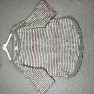 Sunday by Christopher & Banks Women's 1X Gray Knit 3/4 Sleeve Popover Top Shirt